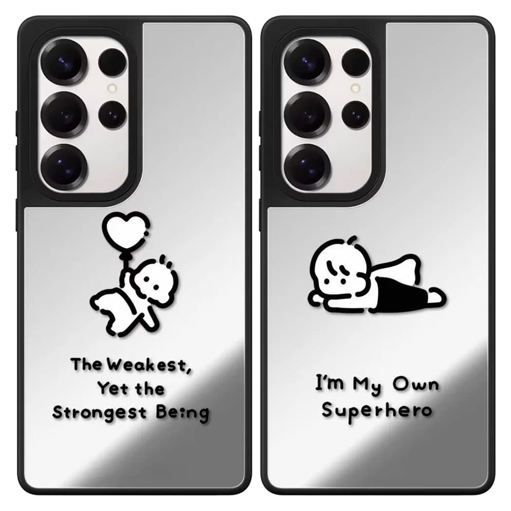 Cute Balloon Boy Mirror Magnetic Case: Compatible with Samsung Galaxy S23 U S24U S25 S26 Ultra S25+ S26 Plus Shell
