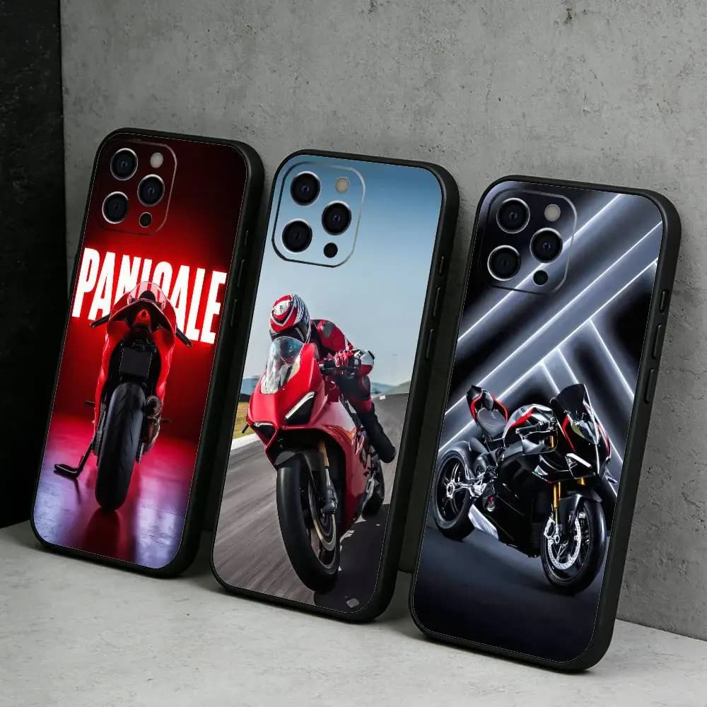 Race Moto P-Panigal-eES V4R Phone Case For iPhone17,16,15,14,13,12 Plus,Max Soft Silicone Black Cover