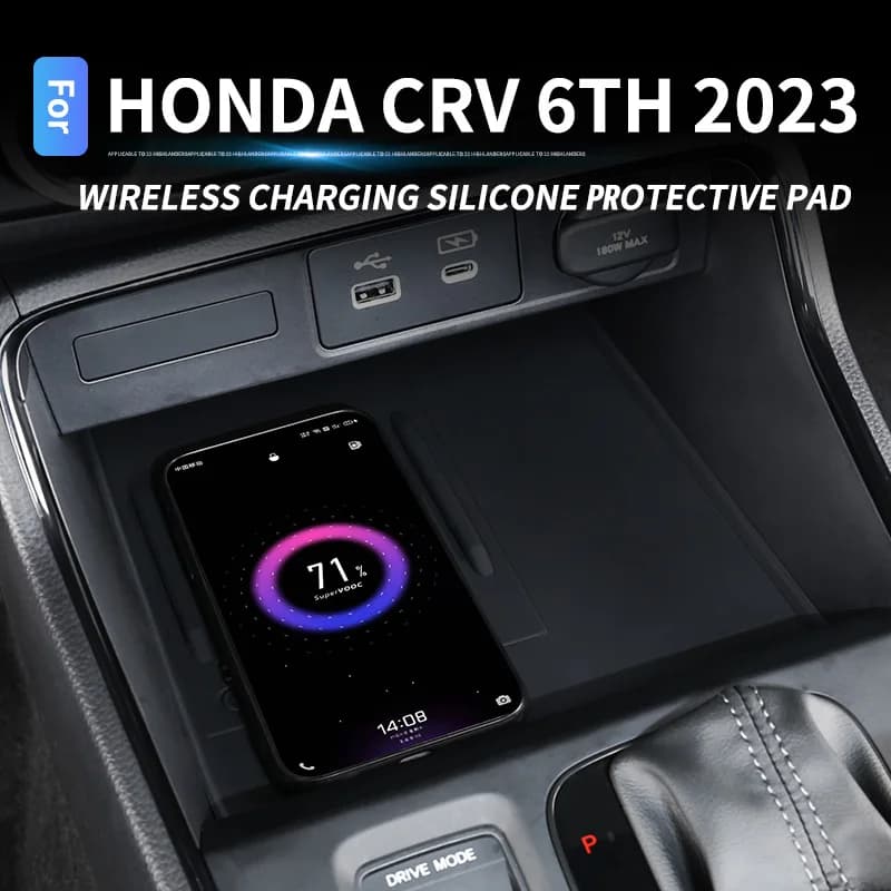 Auto Wireless charging silicone pad For Honda CRV 2023 6th Central control charging protection pad waterproof inter accessories