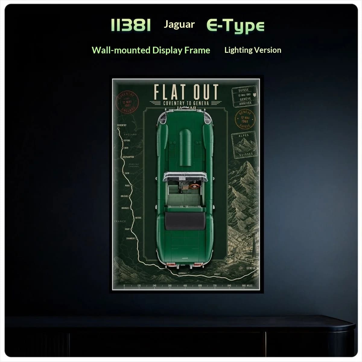 Suitable for LEGO 11381 Jaguar E-TYPE collection display storage box collection