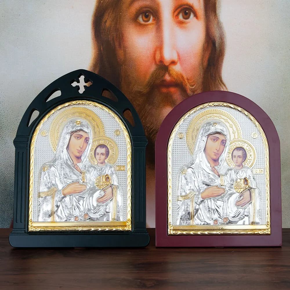 HTISOK Orthodox Icon Church Virgin Mary Jesus Cross Icons Religion Catholic Ornaments Church Souvenirs Home Decoration