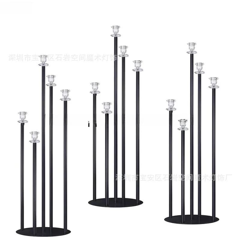 Wedding Props Aisle Markers Black Iron Candle Holders Wedding Table Decorations