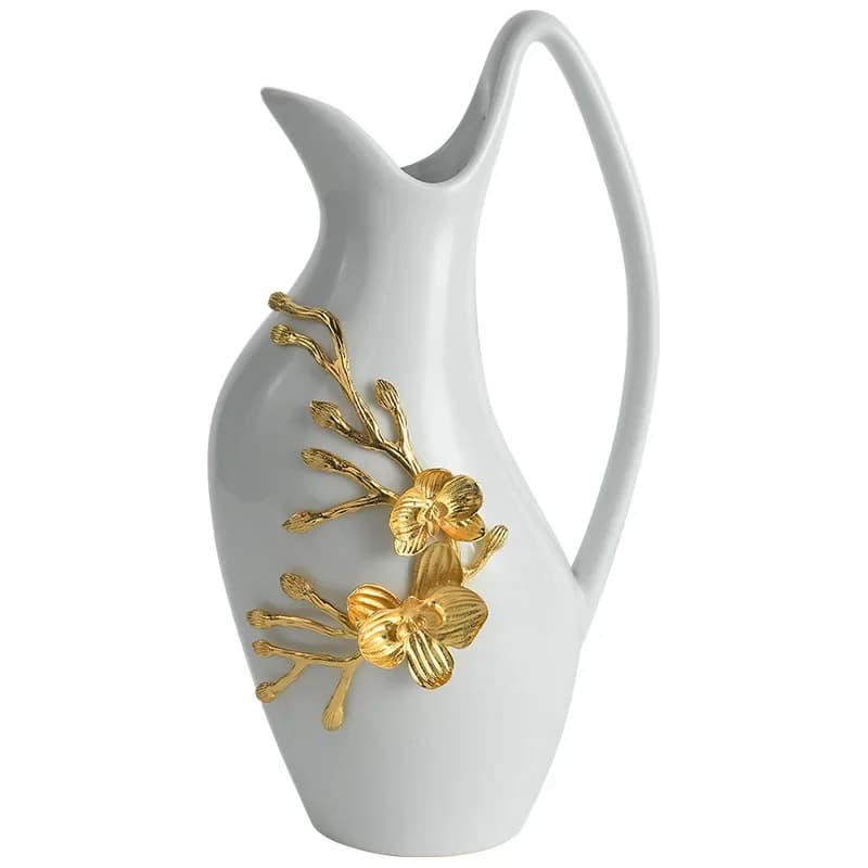Simple and creative, elegant ceramic vase ornament, dried flower arrangement, Chinese living room dining table, home soft