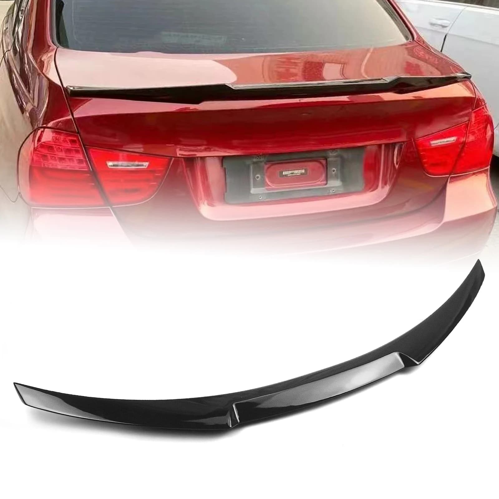 Rear Trunk Spoiler Wing Lip Gloss Black/Carbon Fiber Look For BMW 3 Series E90 & E90 M3 4 Door Sedan 320i 325i 330i 2005-2013