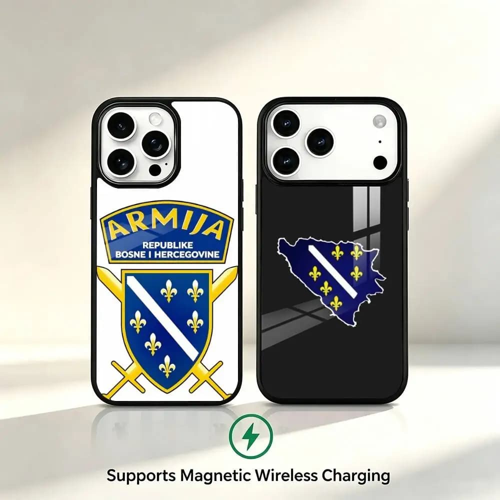 Bosnia and Herzegovina Coat of arms Phone Case For iPhone17,16,15,14,13,12 Plus,Pro Compatible with magnetic wireless charging