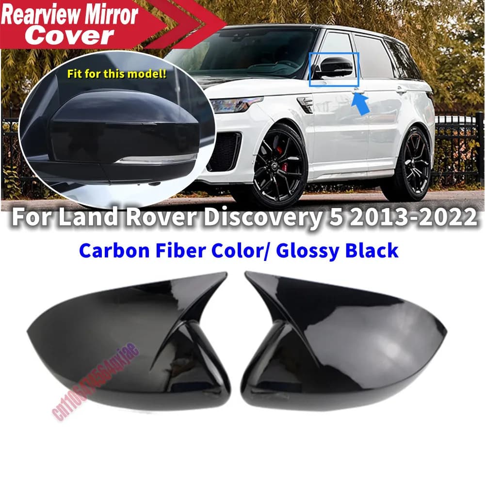 For Land Rover Discovery 5 2013-2022 Car Rearview Side Mirror Cover Cap Exterior Door Trim Adhesive Sticker With Signal Light