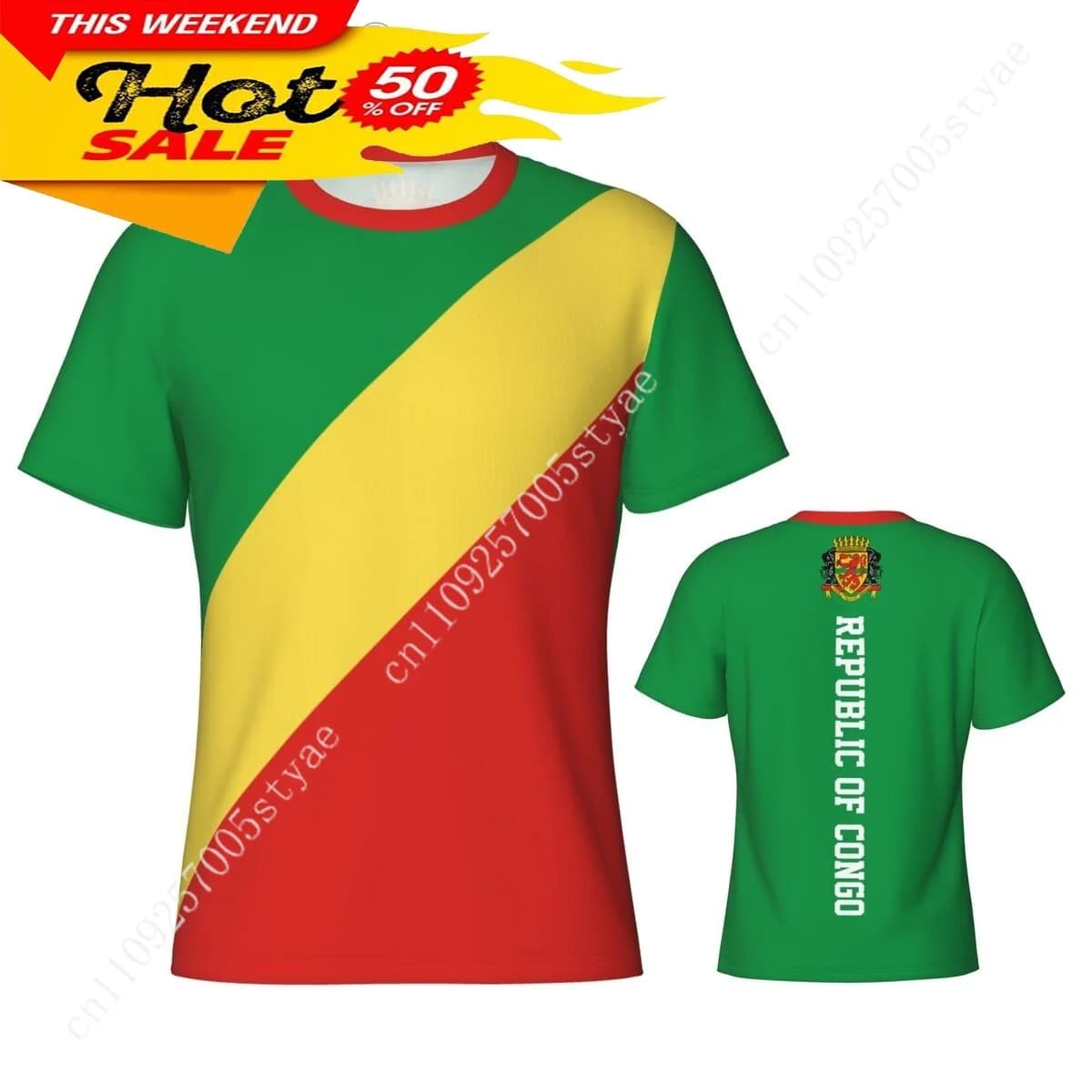 Republic of Congo Flag T Shirt Men Tees 3D Sports Jersey Fashion Soccer Clothes Football Fans Gift Patriotic T-shirt TShirt