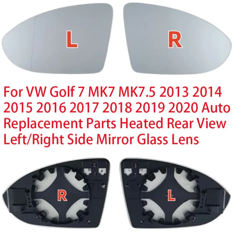 For VW Golf 7 MK7 MK7.5 2013 2014 2015 2016 2017-2020 Auto Replacement Parts Heated Rear View Left/Right Side Mirror Glass Lens
