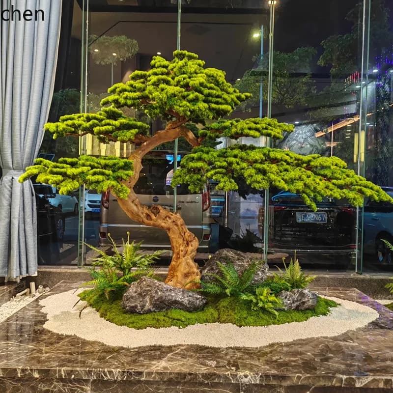 YXY Artificial Pine Tree Welcome Pine Carved Pine Tree Handmade High-end Club Landscaping Hotel