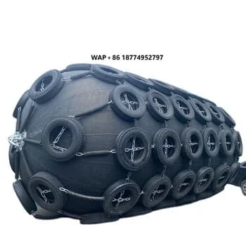 ISO17357 Certified Yokohama Fender Pneumatic Rubber Net Type Natural Rubber Material
