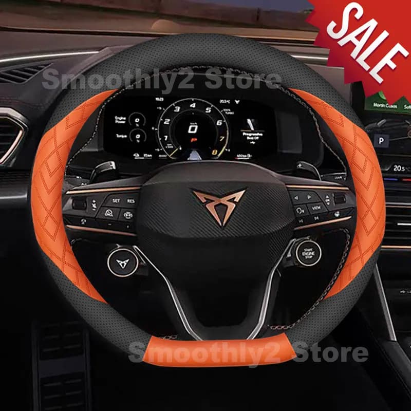 Car Leather Steering Wheel Cover For Cupra Leon Formentor Born Terramar 2024 2025 2026 Interior Accessories