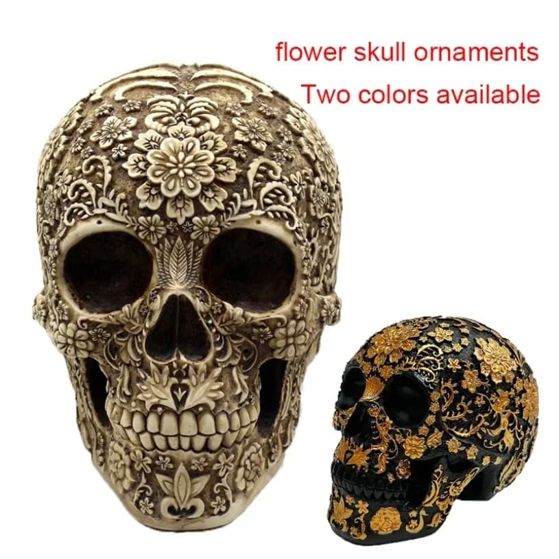 Resin Skull Statue for Home Decoration Creative Art Carving Sculptures Halloween Gifts Modern Resin Statue Home Ornaments