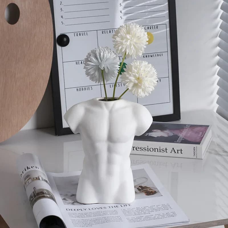 Nordic Fierce Men Like Vase Decoration Home Ceramic Vase Ceramic Ornaments Dried Flower Accessories Desktop Decoration Ornaments