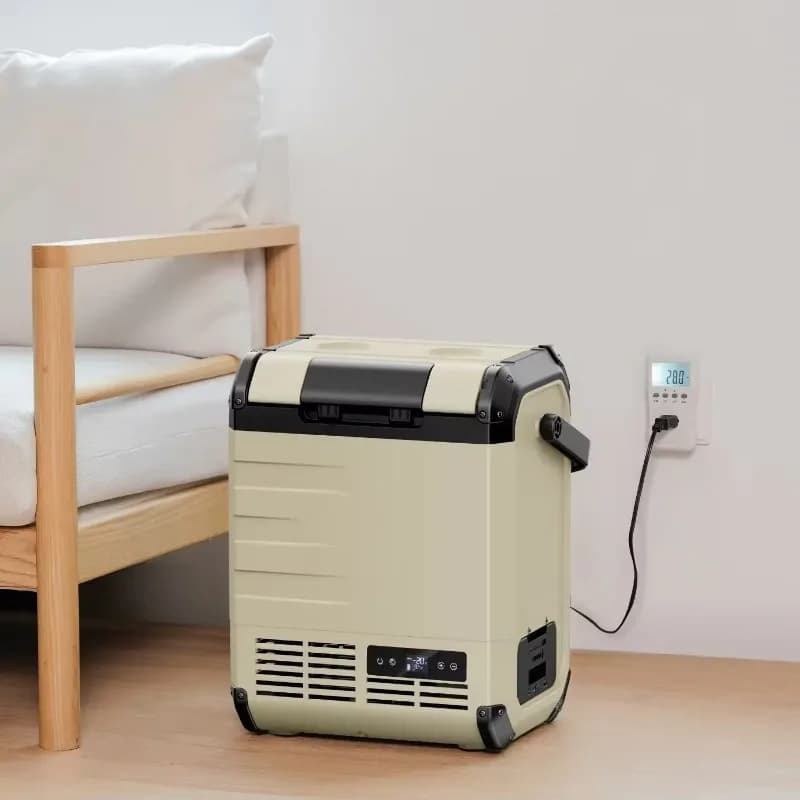 10L Portable Car Fridge with Built-in Battery 12V/24V - Compact Car Refrigerator Freezer for Camping