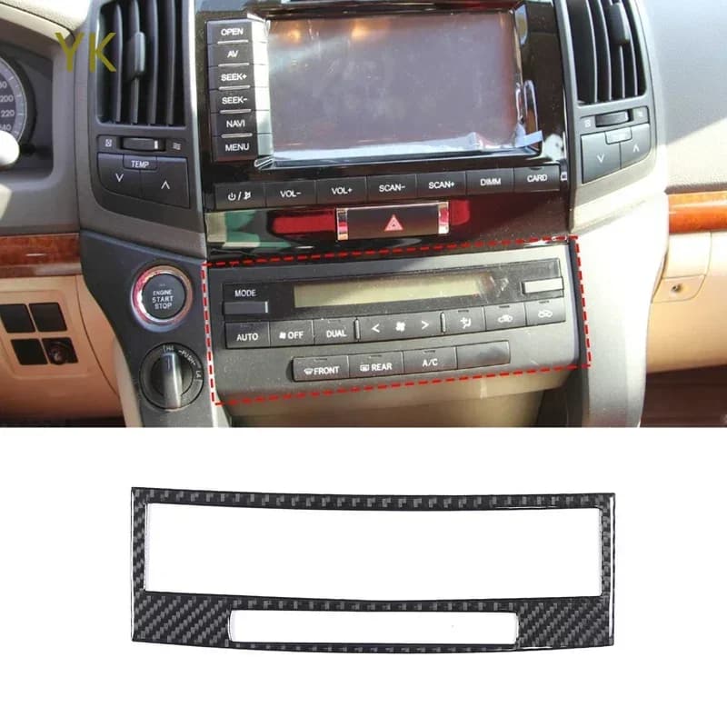 For Toyota Land Cruiser 2005-2012 Soft Carbon Fiber Car Center Control Air Conditioning Switch Panel Cover Trim Car Accessories