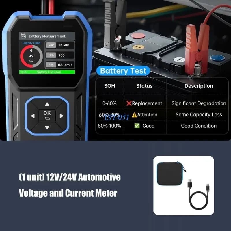E15A Lightweight Battery Tester Analyzes Energy And Starting Capability