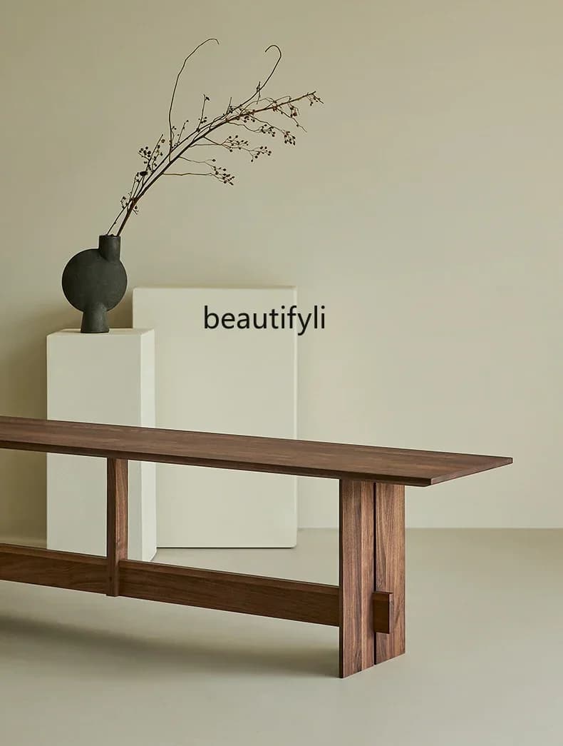 Q181  Dining Stool North America Black Walnut Solid Wood Modern Minimalist Retro Living Room Household Bench