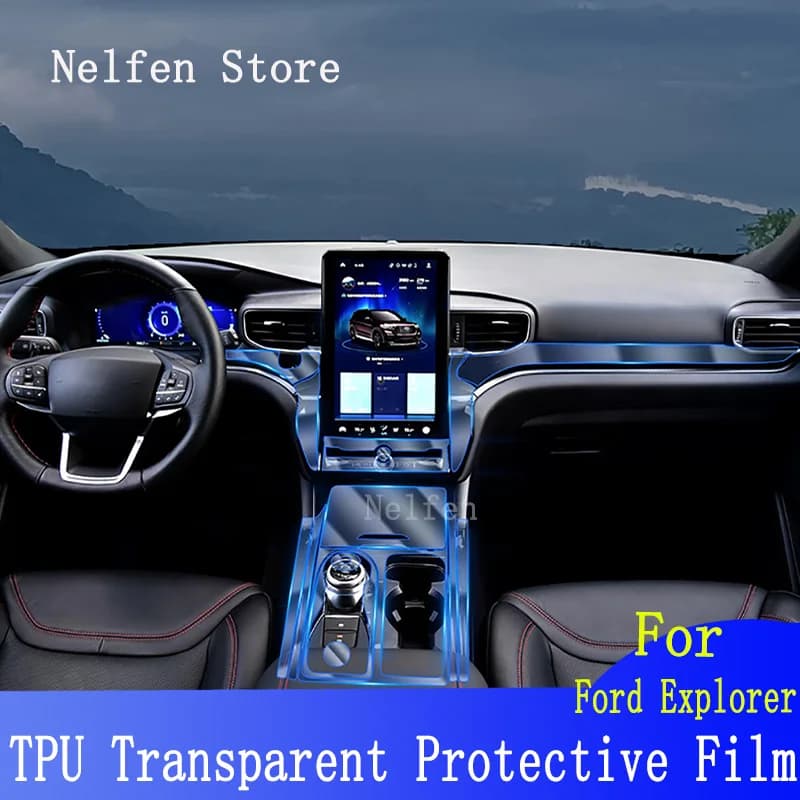 For Ford Explorer 2020-2025 Car GPS Navigation Instrument LCD Screen TPU Protective Film  Protector Decoration Stickers