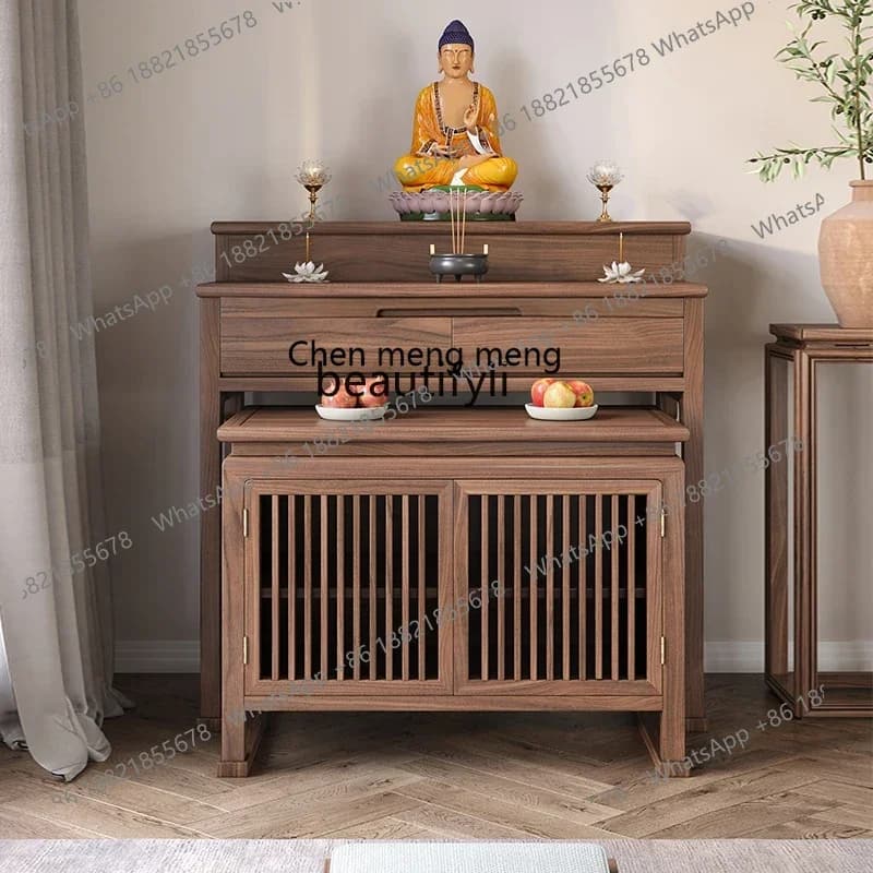 182C New Chinese black walnut living room table incense table household table, Shentai Gongtai