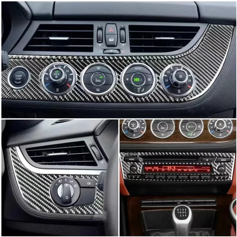Carbon Fiber Car Air Panel Sticker Center Console Panel Decorative Covers Trim Strips For BMW Z4 E89 09-16 Car Inner Accessories