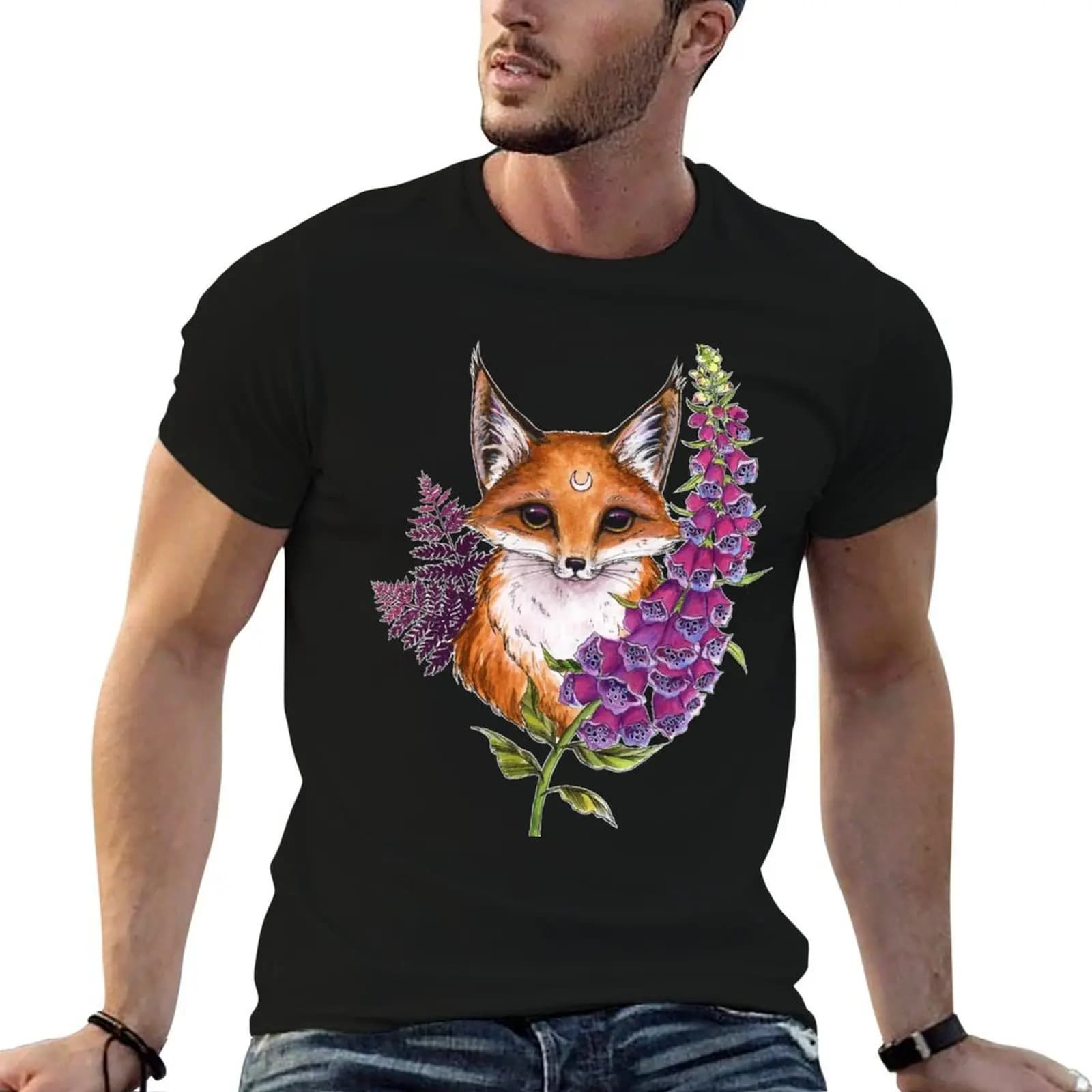 Foxglove T-Shirt funny shirt cotton anime figures mens graphic t-shirts anime