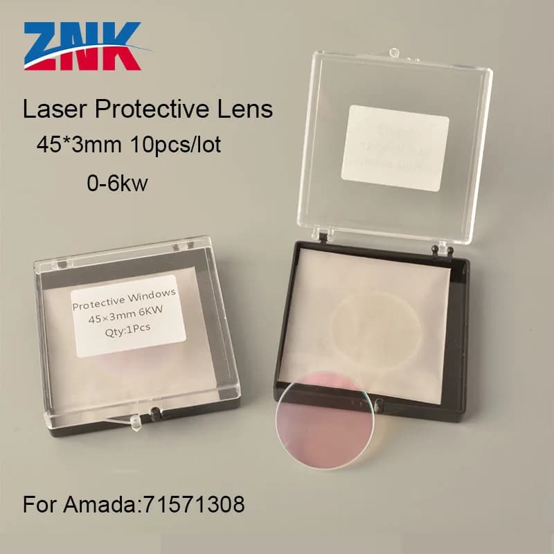 ZNK 10pcs/lot High Quality Fiber Laser Protective Windows Cover Slides 45*3mm 71571308 For Amada Fiber Laser Cutting 0-6000W