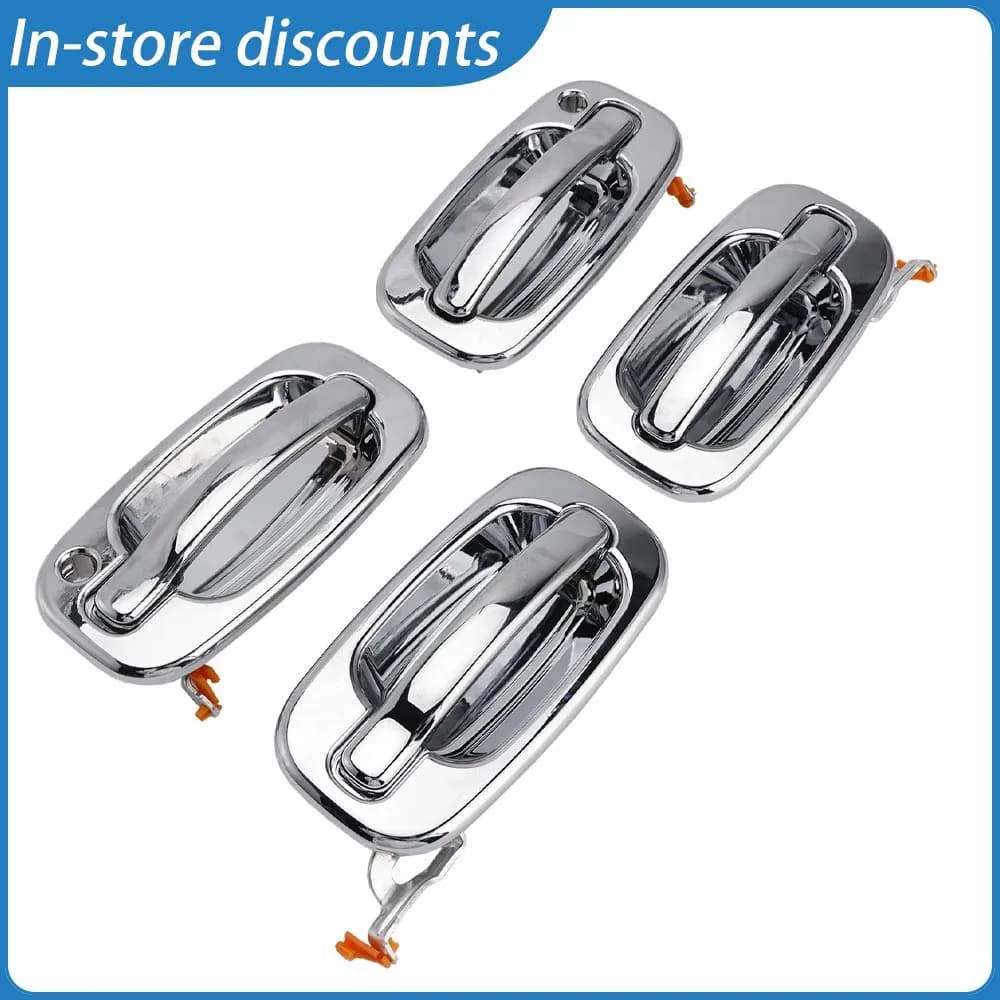 Quality 4PCS Chrome Front Exterior Door Handle for Chevy GMC Silverado 99-06, OEM 15745149 15182419 15745148 15745140 15745141