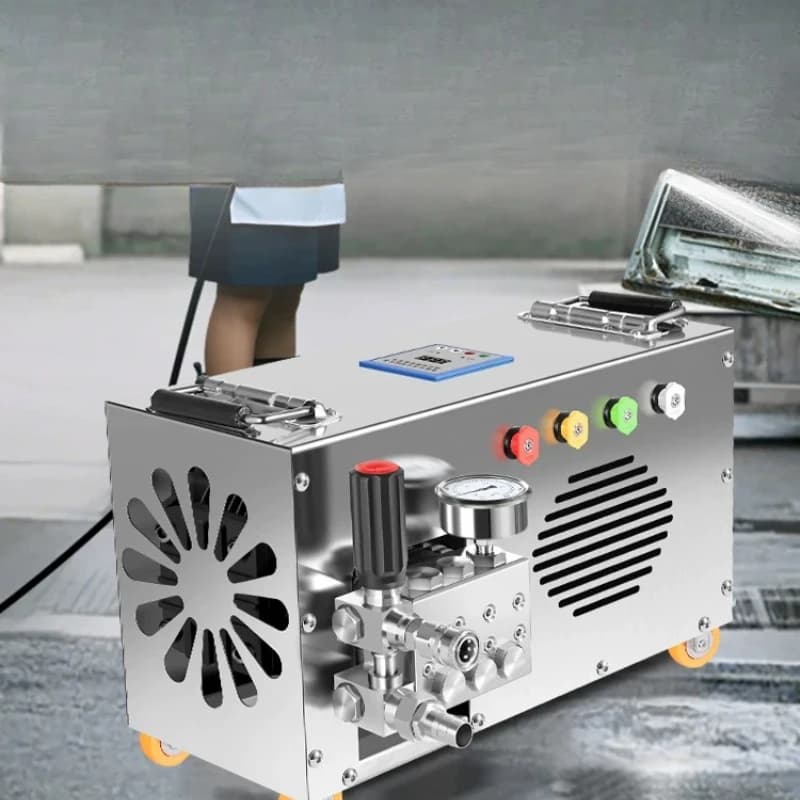 Ultra high pressure hot and cold water cleaning machine Commercial acid and alkali corrosion deduplicate oil disinfection car