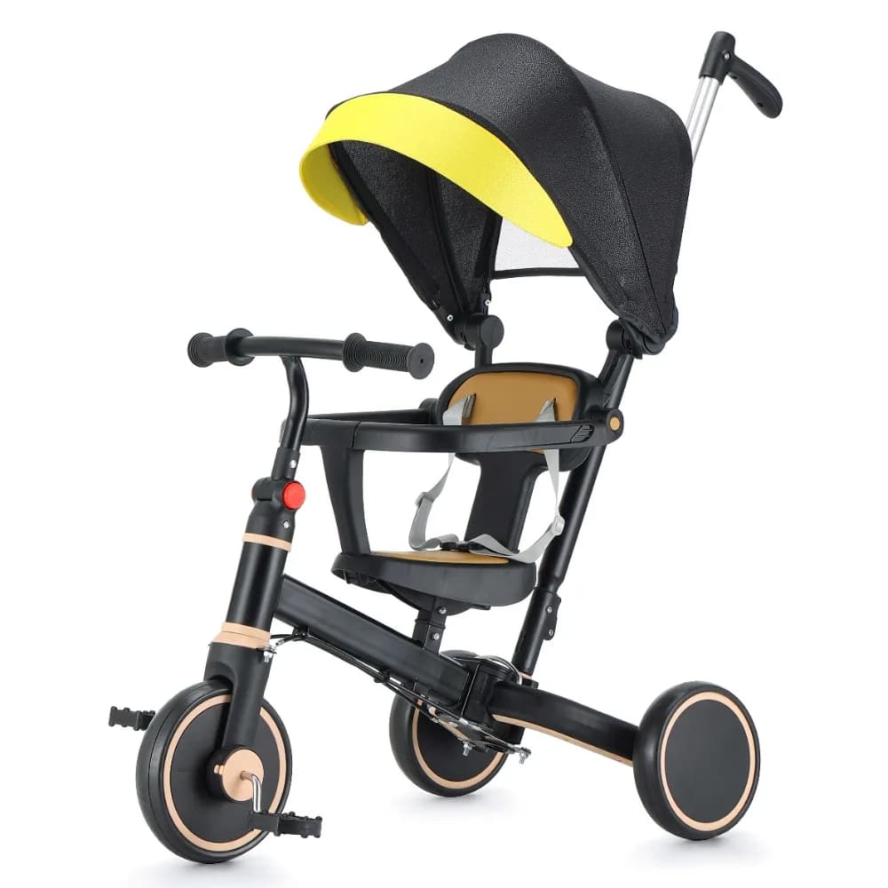 Shining Kids Push Trike with Soft Plastic Canopy Seat Music-Enabled Ride on Style Made in China for 2-4 Year Old Children