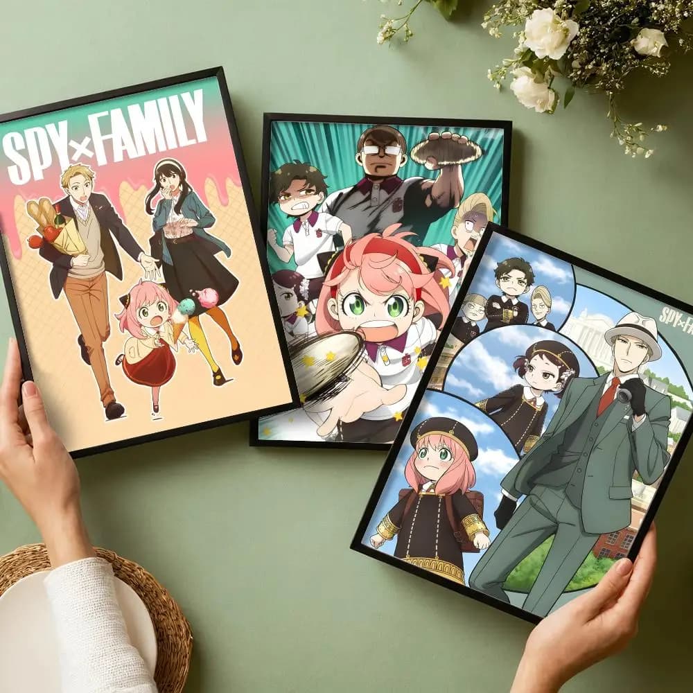 S-SPY F-FAMILY Anime Poster Stickers HD Painting Self-Adhesive Art for Bedroom Living Room Home Decor Modern Wall Decals Gift