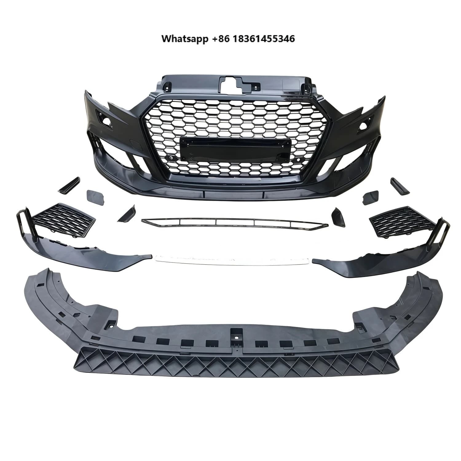 For  A3 8V Front Bumper With Grill Auto Modified High Quality PP Material STLF 2017-2020 RS3 Body Kit