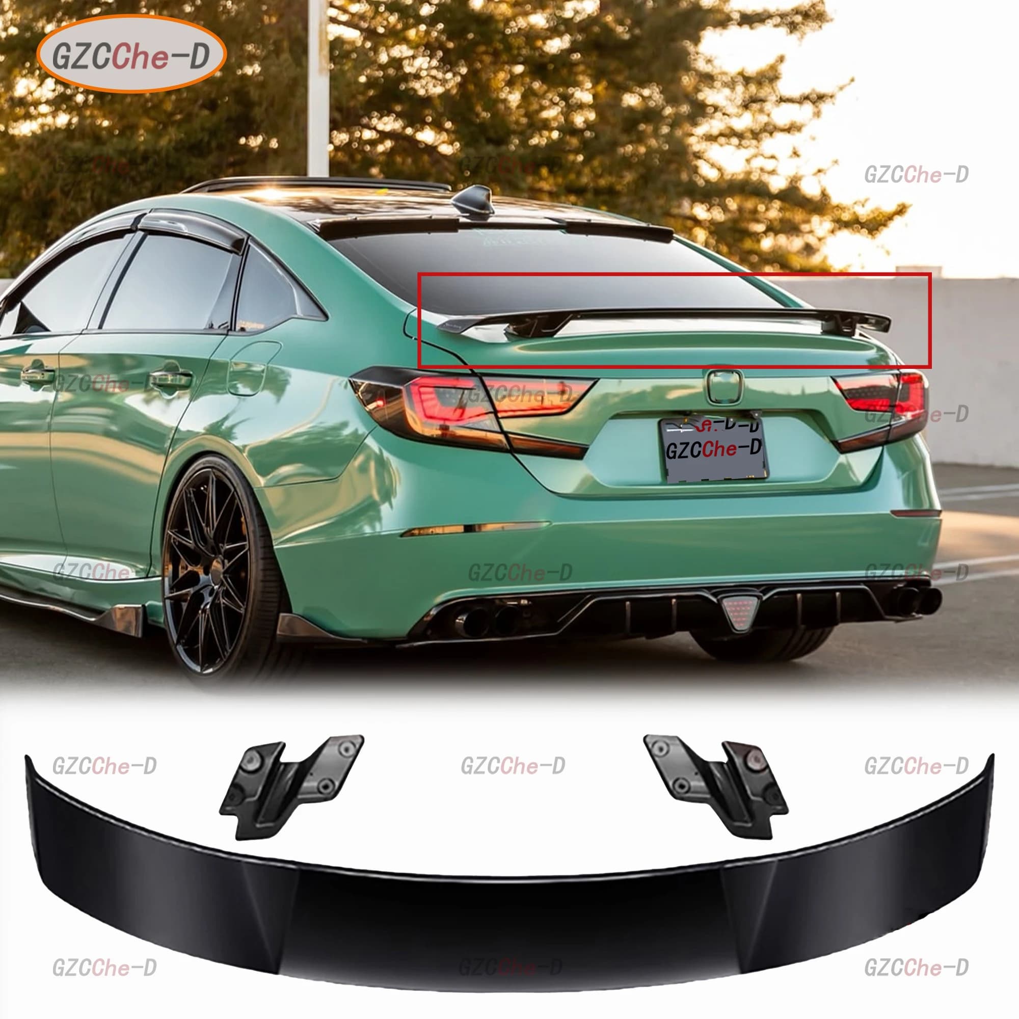 Suitable for 2018-2022 Honda 10th generation Accord MK model rear spoiler ABS material body aerodynamic kit rear wing diffuser