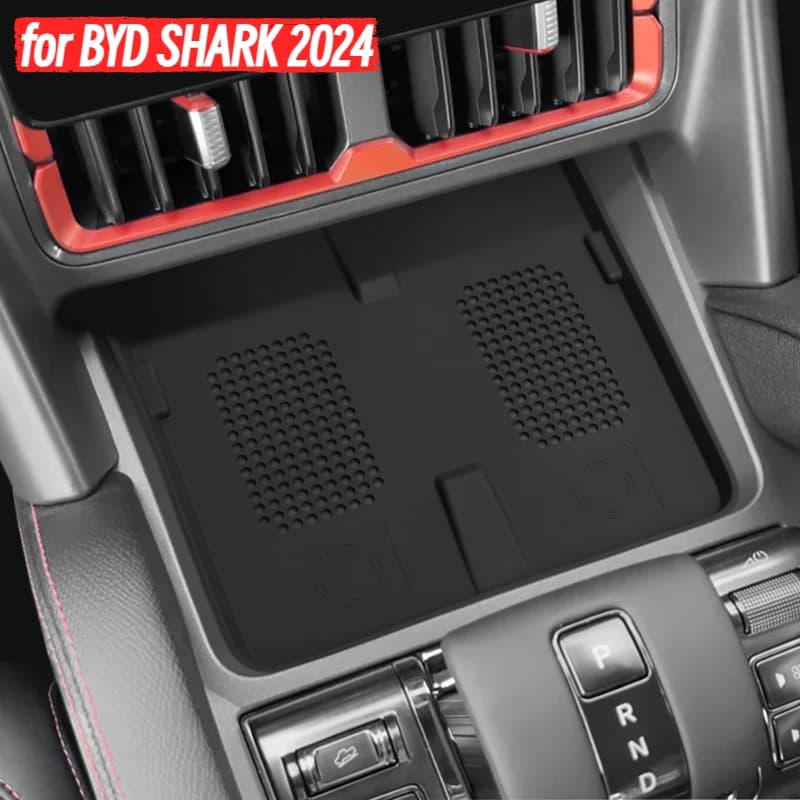 for BYD SHARK 2024 Non-slip Mat Central Control Wireless Charging Pad Car Pickup Interior Accessories Silicone Protective Pad