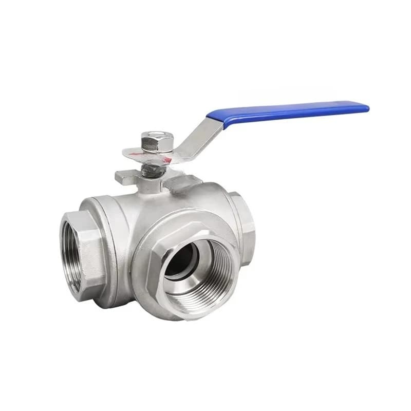 Stainless Steel Handle Lock Stainless Steel 304 316 T/L Port Manual Female Thread 3 Way Ball Valve