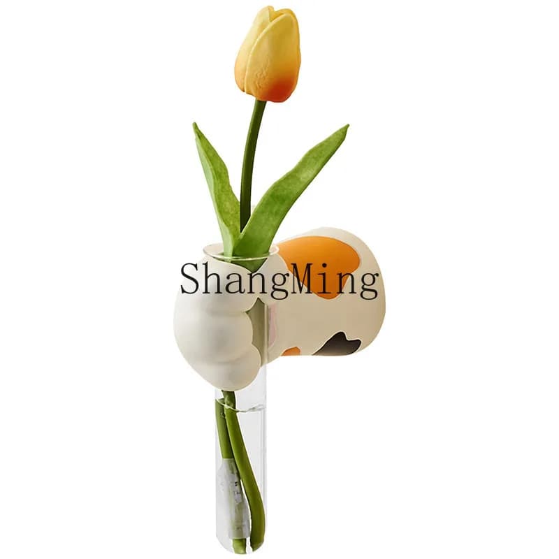 DSA   hydroponic vase wall wall wall hanging dining room living room flower shop background creative decoration
