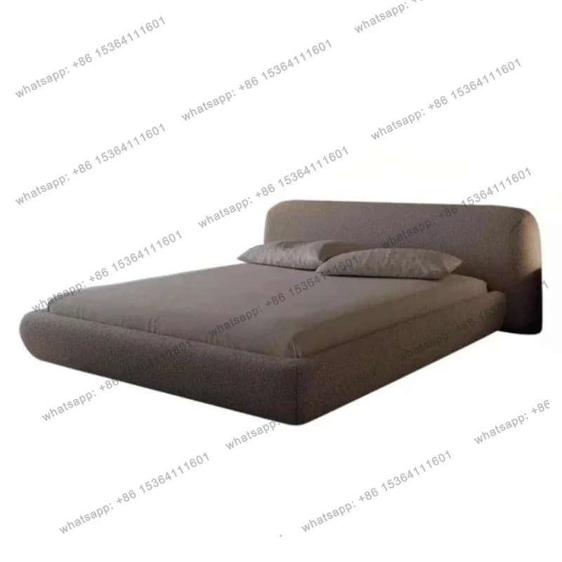 LJY Bed 2 People 180x200cm Cream Style Modern Comfortable Lit 2 Personnes Legant Design Bedroom Beds Furniture King Size Minimal
