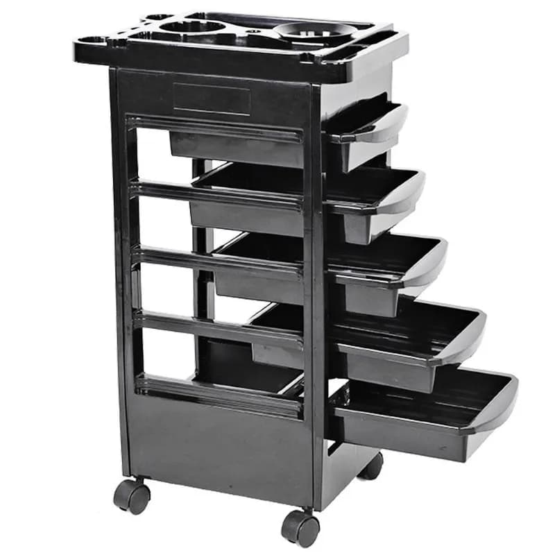 Hairdressing cart Five-layer hair coloring bowl and hair dryer seat 360 degrees, rotating storage, mobile push PP material