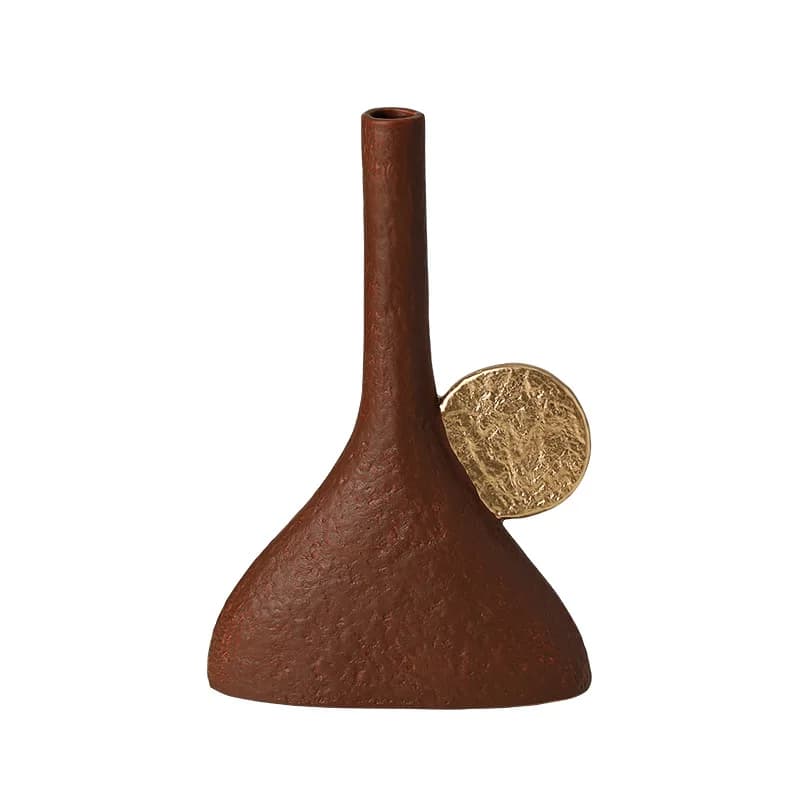 light luxury hand-painted ceramic mountain-shaped vase model house entrance dining table creative art home ornament