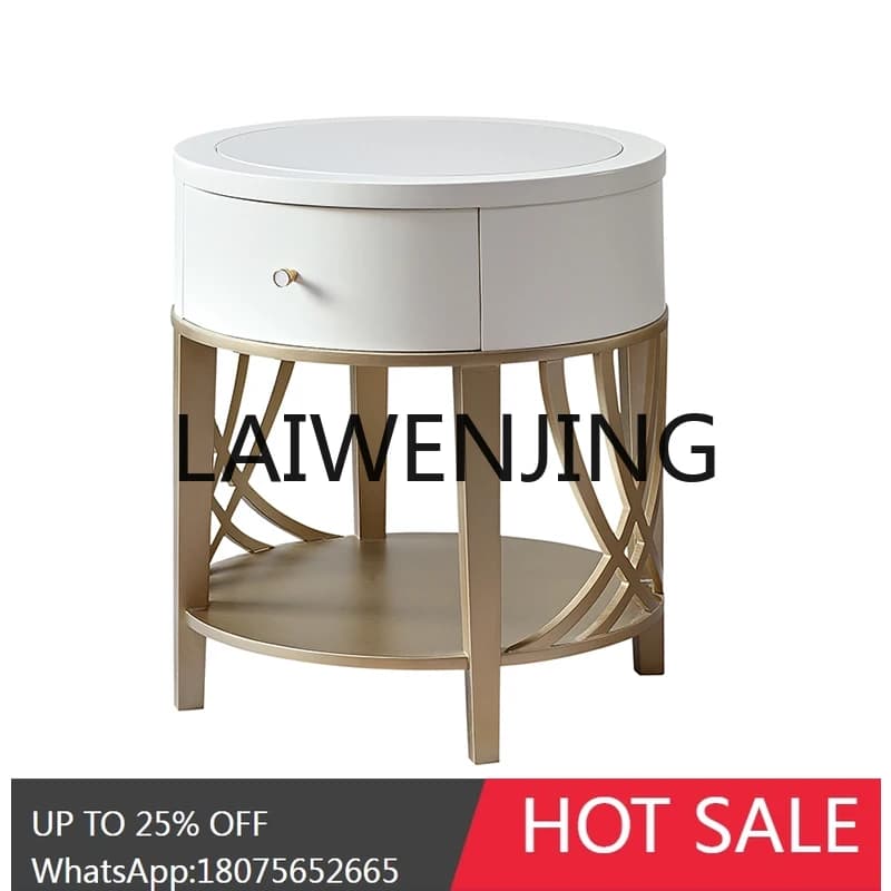 Light Luxury Corner Table Solid Wood Sofa Side Table round Table Living Room Side Mini Small Tea