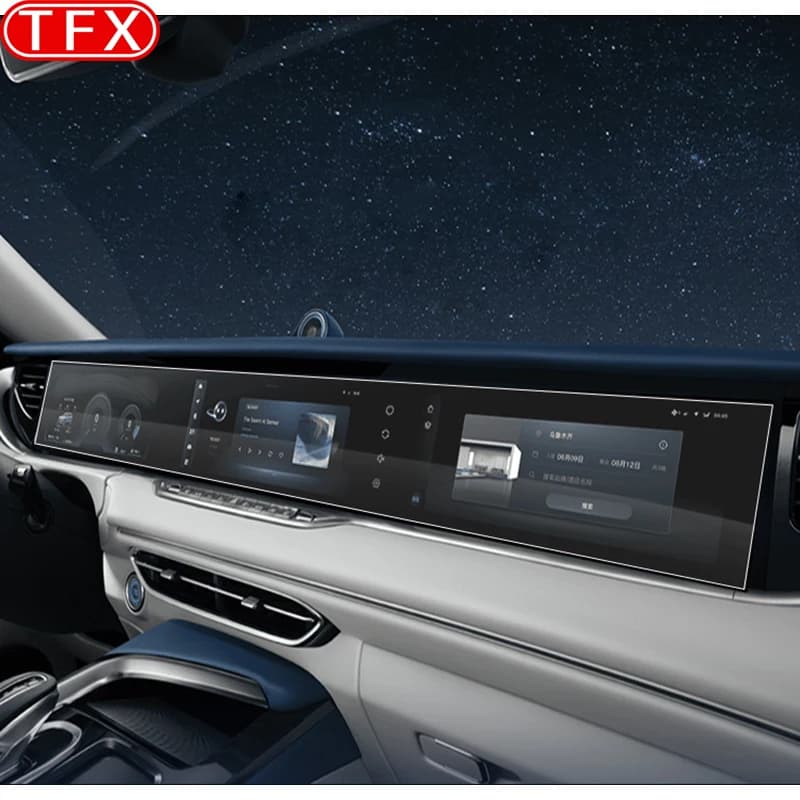 TPU Car Interior Gear Dashboard Navigation Console Protective Film Transparent for Dongfeng Voyah Free 2021-2024 Anti-scratch