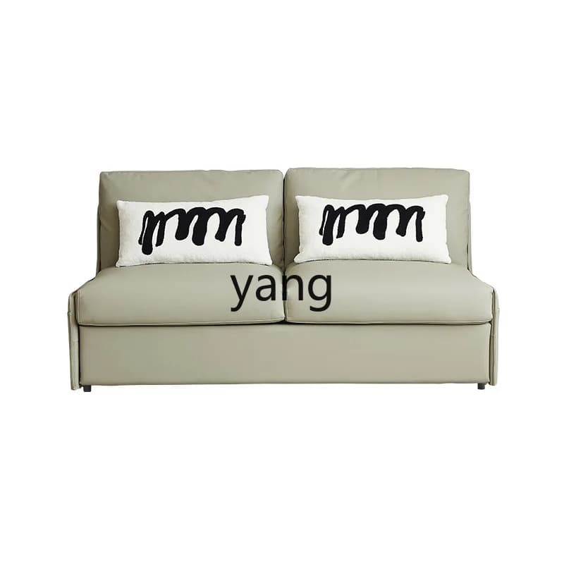 LMM leather flip sofa bed type integrated dual-purpose small apartment living room