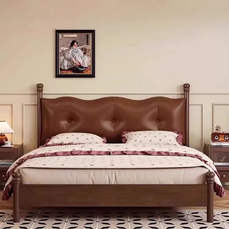 Design Wooden Bed Space Saving Girls European Simple Headboards Bed Frame Creative Letto Matrimoniale Lounge Suite Furniture