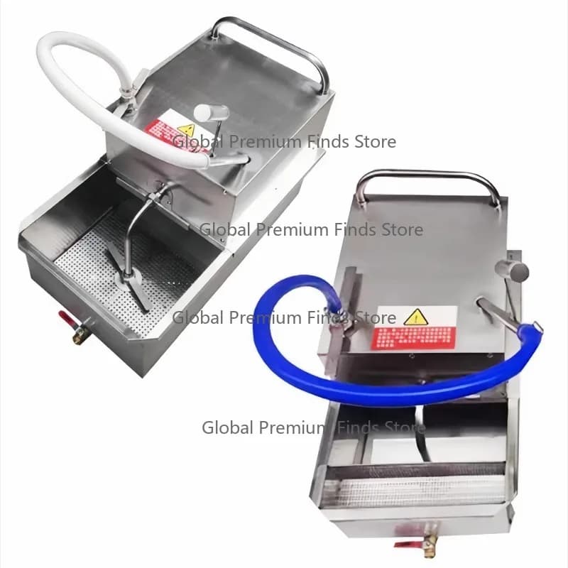 Mobile Restaurant Fryer Filter Cart: 35L Stainless Steel Deep Fryer Oil Filter Machine