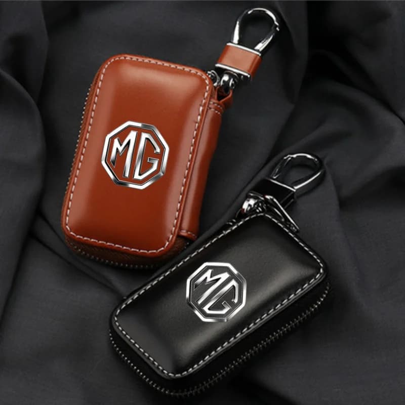 Car Key Fob Case Car Leather Key Holder Car Key Cover Wallet Leather For MG ZS MG4 EV MG HS MG3 MG5 EV Marvel R MG ONE