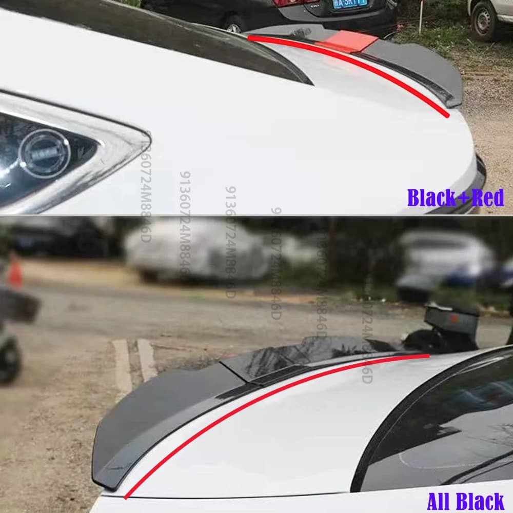 Street Style Car Spoiler Universal 117-127cm Adjustable Rear Wing,3PCS Set for Sedan Trunk Lid DIY Modification,ABS Material
