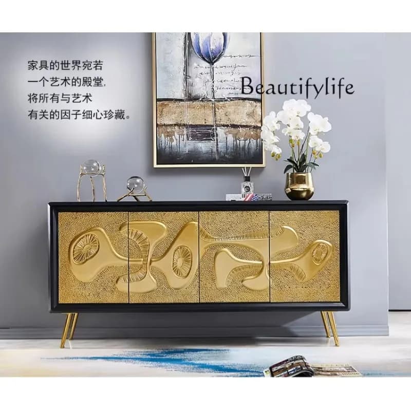 R American Porch Cabinet Multi-functional Dining Side Cabinet Living Room Decorative Cabinet Neoclassical Three-dimensional