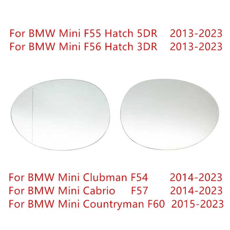 Applicable to BMW MINI F54, F55, F56, F57, F60 lenses, reversing rearview mirror lenses, rearview mirror heating glass