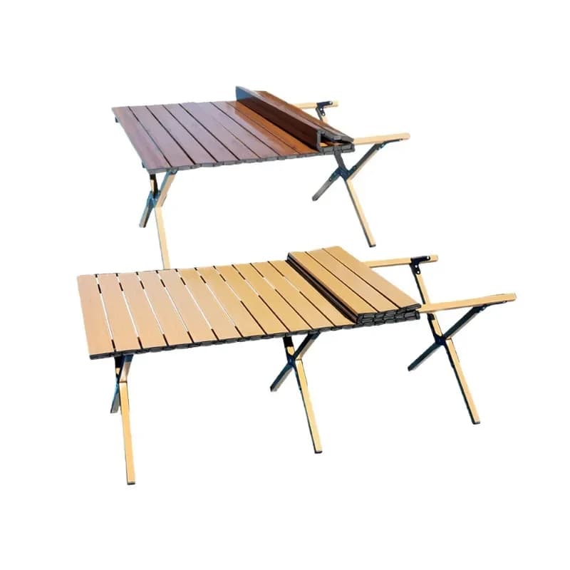 Outdoor folding table, aluminum alloy, portable camping table and chairs, picnic stall