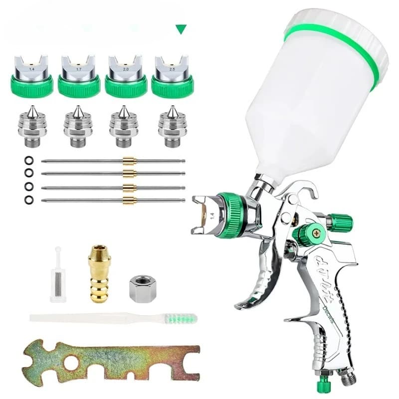 Professional HVLP Spray Gun 1.4/1.7/2.0/2.5mm Steel Nozzle Gravity Spray Gun DIY   Paint Kit Home Car Paint  Gun Tools