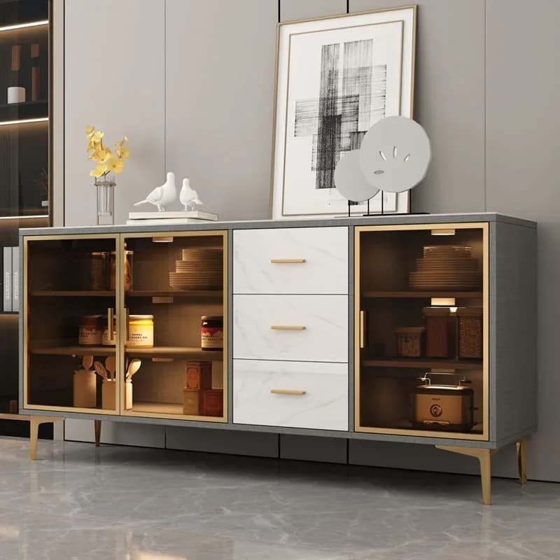 Minimalist Kitchen Cabinet Furniture Porch Steel Display Cabinet Showcase Living Room Cupboard Sideboard Vitrina Room Furniture